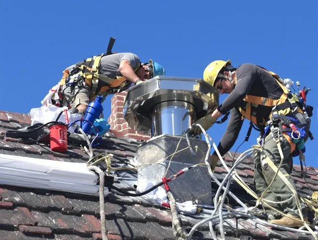 Protective chimney cap installed by Montville Chimney Sweep in Montville, CT