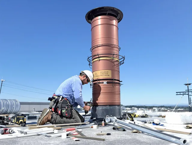 Installed chimney liner by Montville Chimney Sweep in Montville, CT