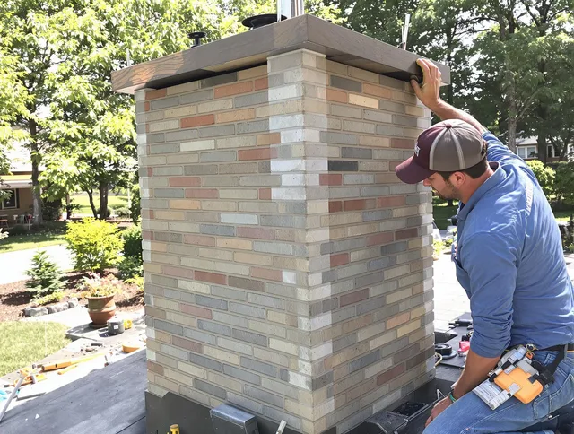 Montville Chimney Sweep completing a modern chimney remodel in Montville, CT