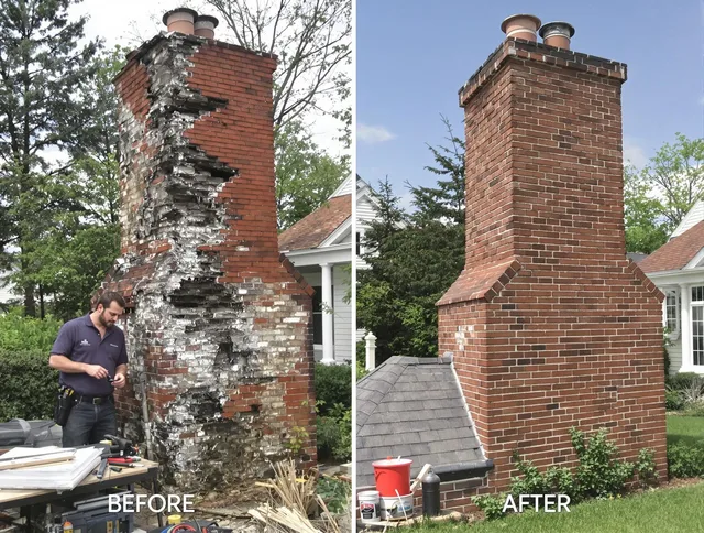 Montville Chimney Sweep performing a full chimney restoration in Montville, CT