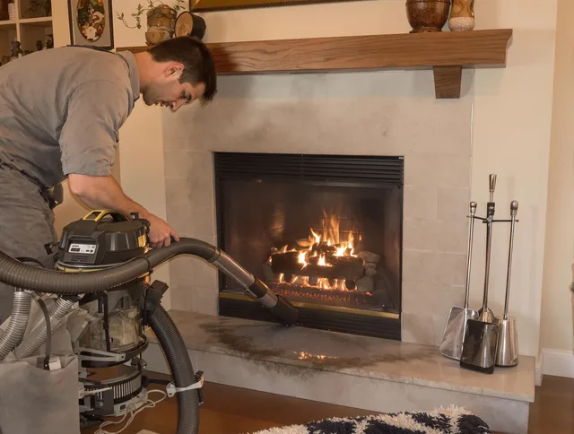 Routine fireplace upkeep by Montville Chimney Sweep in Montville, CT