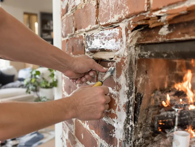 Routine fireplace repair by Montville Chimney Sweep in Montville, CT