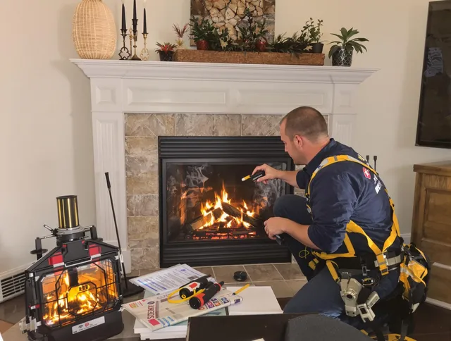 Safety-focused fireplace inspection by Montville Chimney Sweep in Montville, CT