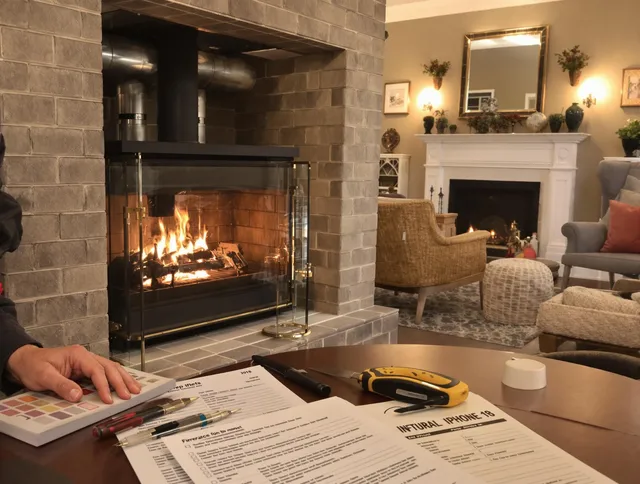 Montville Chimney Sweep verifying fireplace safety measures in Montville, CT