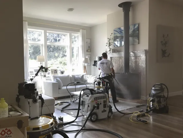 Soot removal service by Montville Chimney Sweep for a fireplace in Montville, CT